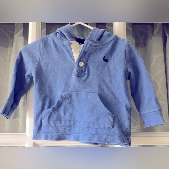 2-pack Carter’s gray cotton onesie and lightweight blue and navy hoodie shirt - Picture 2 of 10